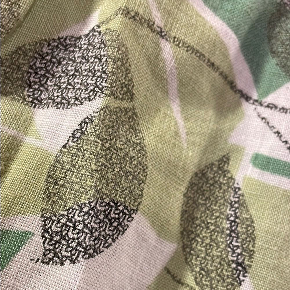 Linen Leaf Print Button-Up Blouse - image 4